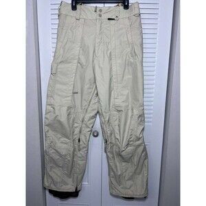 Burton Snowboard Ski Pants Women Medium Cream Cargo Insulated